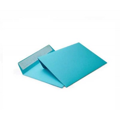 Цветной конверт С6 (114x162) лента, бумага 120 гр, голубой